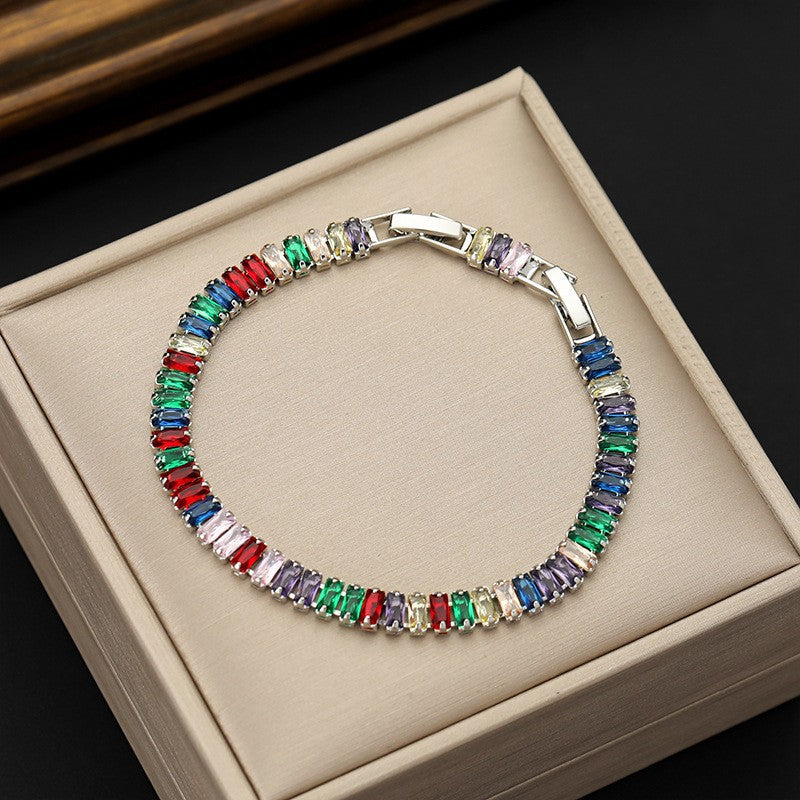 Affordable Luxury Fashion Bracelet With Colorful Zircon Stones