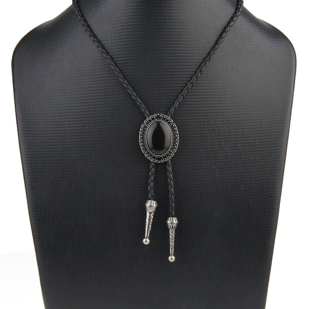 Agate Jewel Denim Poirot Collar