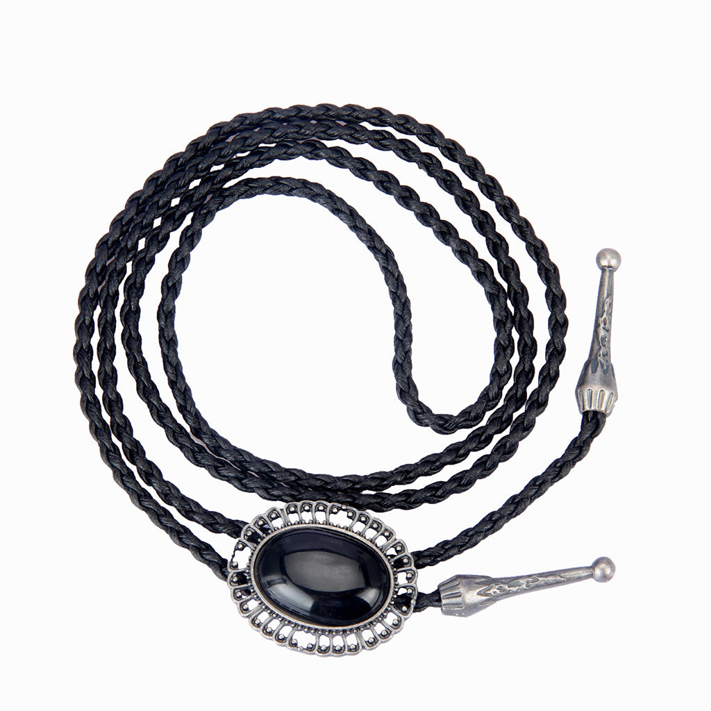 Agate Jewel Denim Poirot Collar