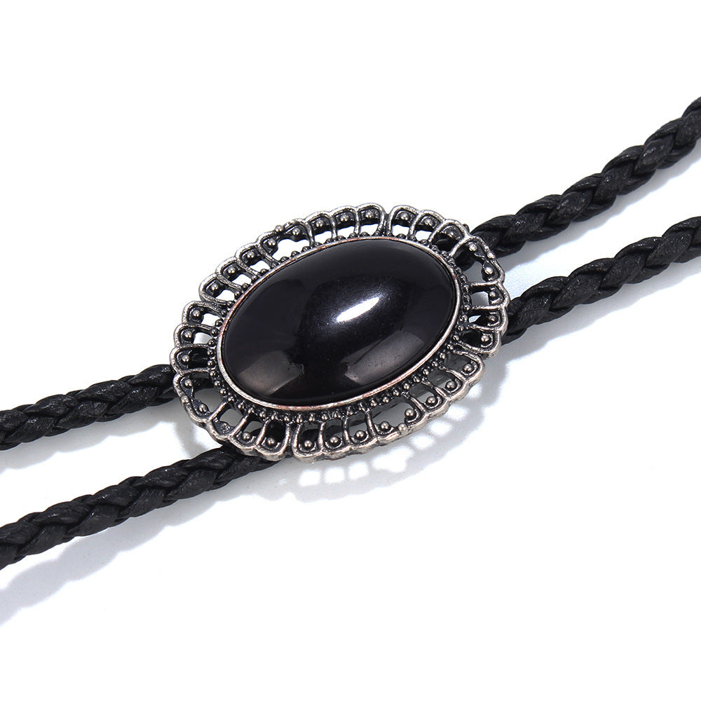 Agate Jewel Denim Poirot Collar